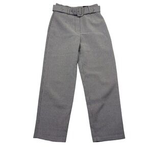 WAYF Womens Houndstooth Belted High‎ Waist Trousers Black White XS Fits 24"